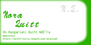 nora quitt business card